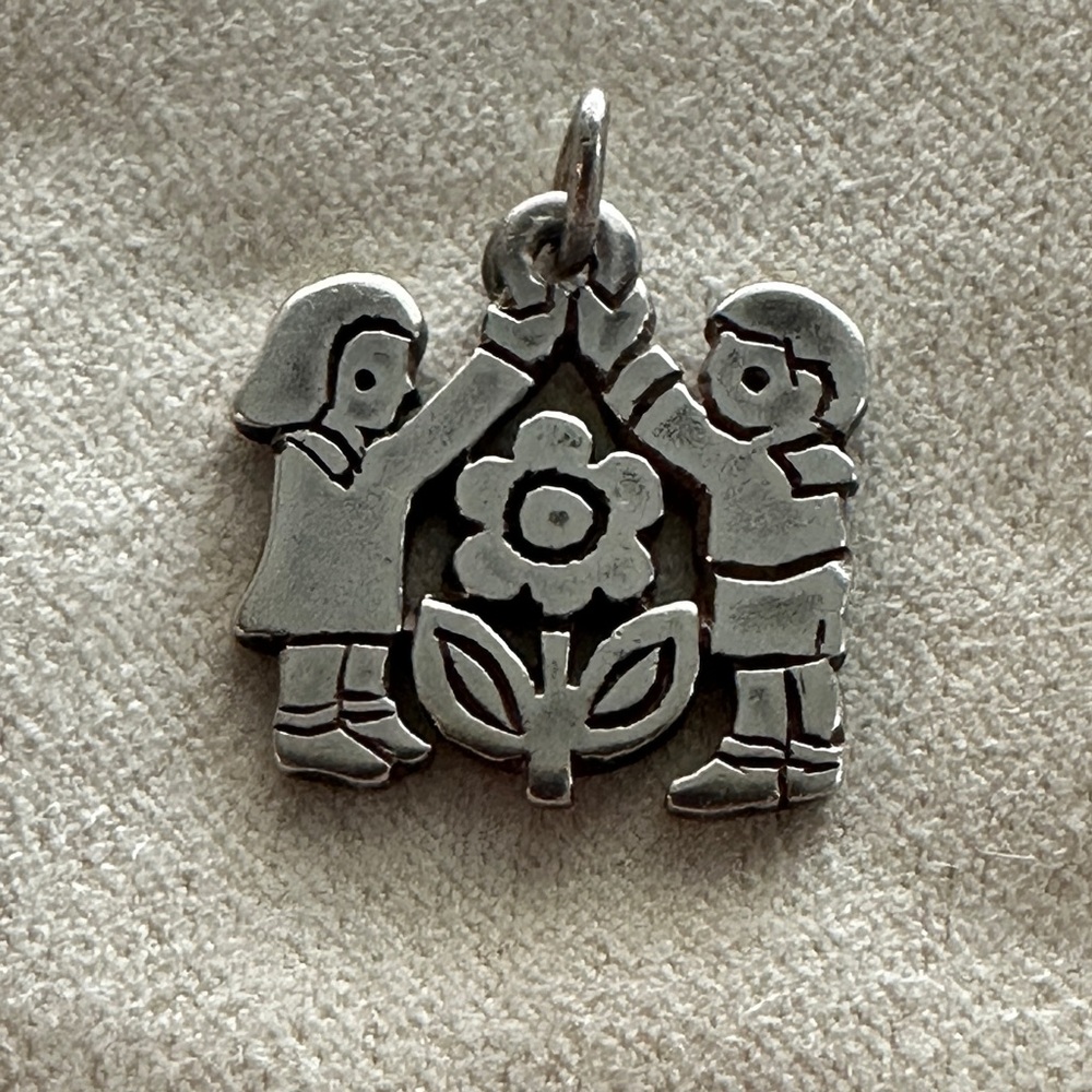 James Avery RETIRED Girl, Boy and Flower Charm - RARE